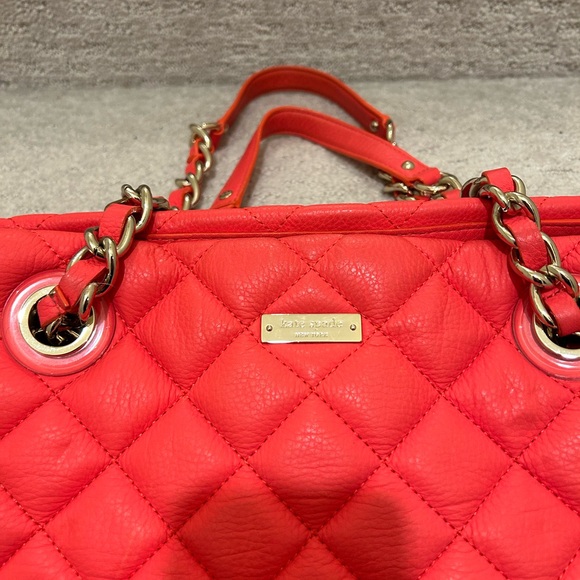 100% authentic Kate Spade Maryanne bright orange quilted - Picture 3 of 7